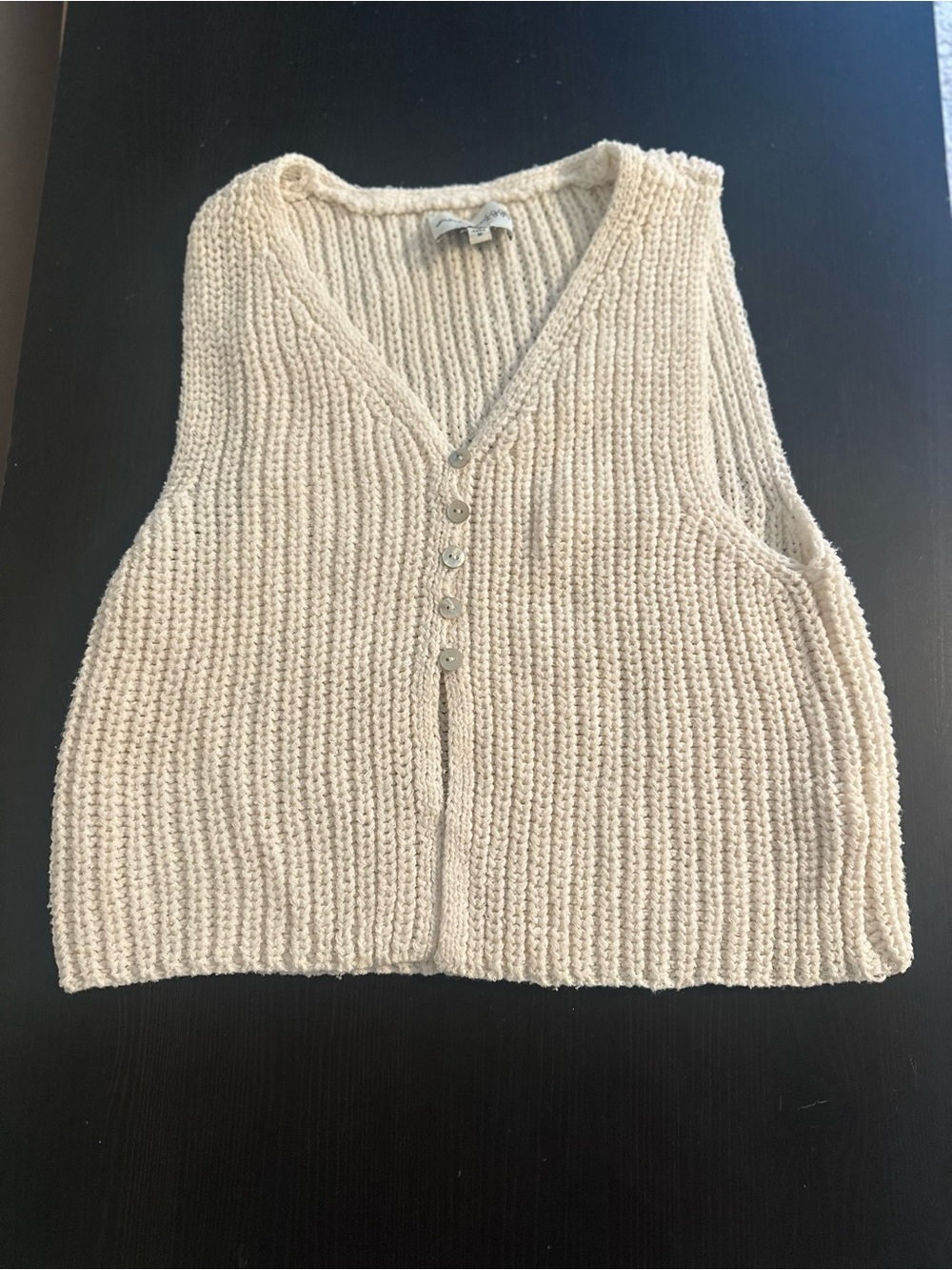 Freshman 1996 Vintage Style Cream Knit Women's Sweater Vest | Size M